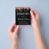 Budget Roos Gold Black Glitter Birthday Flyer (Hand)