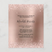 Budget Roos Gold Champagne 40th Birthday Invite (Achterkant)