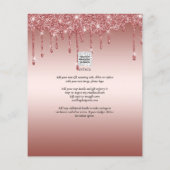 Budget Roos Gold Driving Glitter WEDDING Invite Flyer (Achterkant)