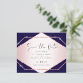 Budget Roos Gold Foil Kijk Geometric Wedding (Staand voorkant)