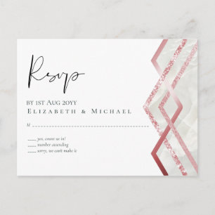 Budget Roos Gold Foil Kijk Geometric Wedding Briefkaart
