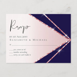 Budget Roos Gold Foil Kijk Geometric Wedding Briefkaart
