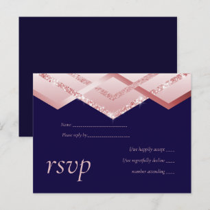 Budget Roos Gold Foil Kijk Geometric Wedding Uitnodiging Briefkaart