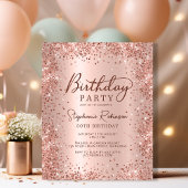 Budget Roos Gold Glitter 50th Birthday Invitation