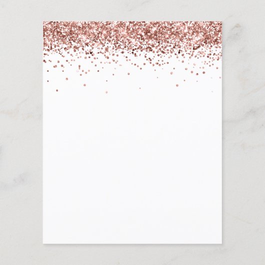 Budget Roos Gold Glitter Baby shower Uitnodigen (Achterkant)