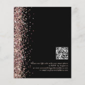 Budget Roos Gold Glitter Black QR Wedding Invite (Achterkant)