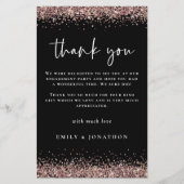 Budget Roos Gold Glitter Black Verloving Bedankt (Voorkant)