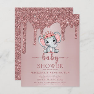 Budget Roos Gold Glitter Drift Elephant Baby Girl