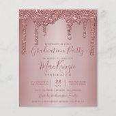 BUDGET Roos Gold Glitter Drift Graduparty (Voorkant)