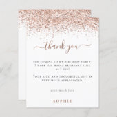 Budget Roos Gold Glitter Elke Bedankt van de Leeft (Voorkant / Achterkant)