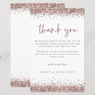 Budget Roos Gold Glitter Engagement Party Bedankt