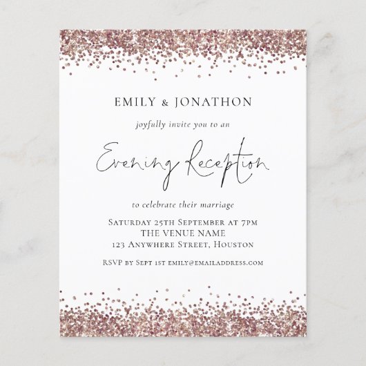 BUDGET Roos Gold Glitter Evening Reception (Voorkant)