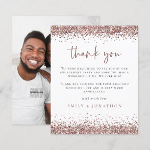 Budget Roos Gold Glitter Foto Verloving Bedankt