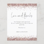 Budget Roos Gold Glitter Foto Weddenschap Bedankt (Voorkant)