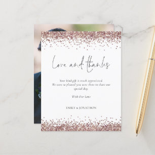 Budget Roos Gold Glitter Foto Weddenschap Bedankt