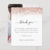 Budget Roos Gold Glitter Foto Weddenschap Dank u (Voorkant / Achterkant)