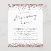 Budget Roos Gold Glitter Jubileum Dinner Invite (Voorkant)