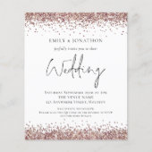 Budget Roos Gold Glitter QR Code Weddenschap Uitno (Voorkant)