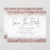 Budget Roos Gold Glitter QR Code Weduwsdatum (Voorkant / Achterkant)