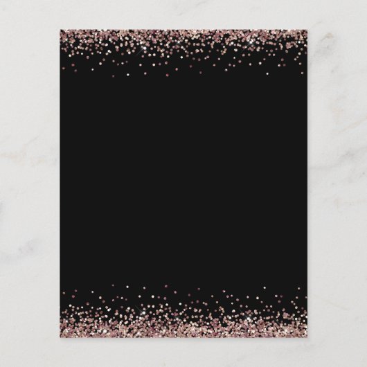 Budget Roos Gold Glitter Script Black RSVP (Achterkant)