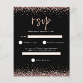 Budget Roos Gold Glitter Script Black RSVP (Voorkant)
