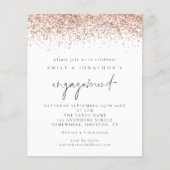 Budget Roos Gold Glitter Script Verloving Uitnodig (Voorkant)