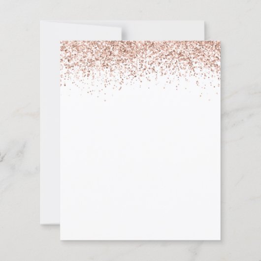 Budget Roos Gold Glitter script Wedding RSVP (Achterkant)