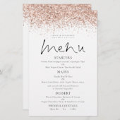 Budget Roos Gold Glitter Script Weduwmenu (Voorkant / Achterkant)