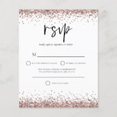 Budget Roos Gold Glitter Script Weduwschap RSVP (Voorkant)