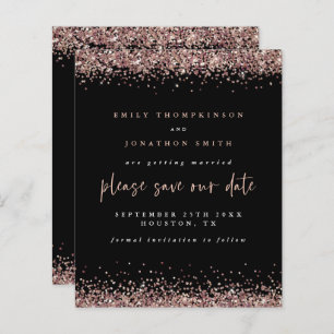 Budget Roos Gold Glitter Weddenschap Black Opslagd