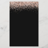 Budget Roos Gold Glitter Wedding Black Uitnodiging (Achterkant)