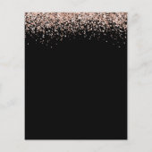 Budget Roos Gold Glitter Wedding Black Uitnodiging (Achterkant)