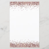 Budget Roos Gold Glitter Wedding Evening Invite (Achterkant)