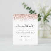 Budget Roos Gold Glitter Wedding Love and Bedankt (Staand voorkant)