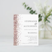 Budget Roos Gold Glitter White QR Wedding Invite (Staand voorkant)