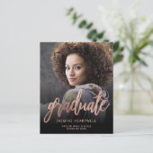 Budget Roos Gold Photo Afstuderen Aankondiging (Staand voorkant)