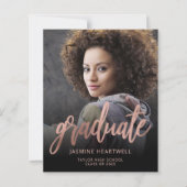 Budget Roos Gold Photo Afstuderen Aankondiging (Voorkant)