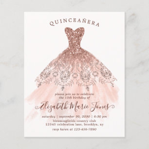 Budget Roos Gold Pink Dress QUINCEAÑERA Birthday