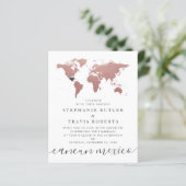 Budget Roos Gold Pink Map Destination Wedding (Staand voorkant)