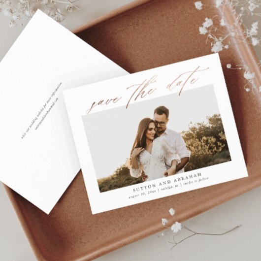 Budget Roos Gold Script Photo Save the Date