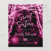 Budget Roos Gold String Lights Sweet 16 Invite Flyer (Voorkant)
