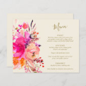 Budget Rose Aquarelle Floral Custom Wedding Menu (Devant / Derrière)