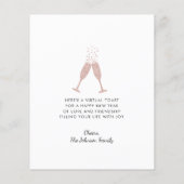 Budget Rose Gold Champagne Toast Carte Nouvel An (Dos)