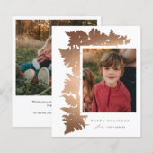 Budget Rose Gold Garland Photo Carte de vacances (Devant / Derrière)