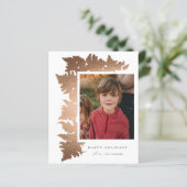 Budget Rose Gold Garland Photo Carte de vacances (Debout devant)