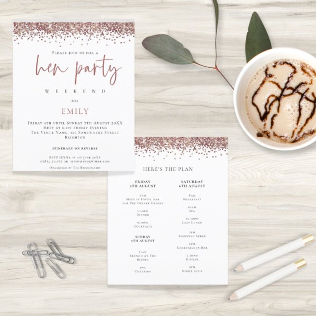 Budget Rose Gold Glitter Weekend Hen Party (Creator heeft geüpload)