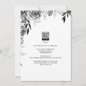 Budget Rose noir PHOTO OVERLAY Mariage Invitation (Dos)