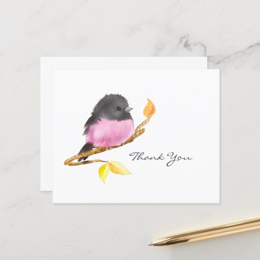 Budget Rose Robin Bird Toutes les occasions Carte  (Devant/Arrière en situation)
