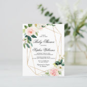 Budget rose & verdure Feuille Invitation Baby show (Debout devant)