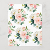 Budget rose & verdure Feuille Invitation Baby show (Dos)